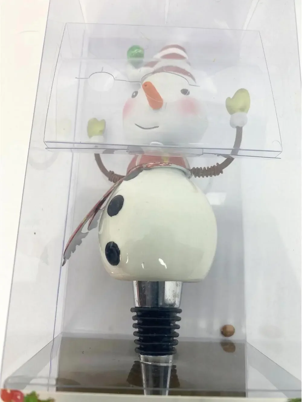 Pier One Snowman Metal Bottle Topper NEW Christmas